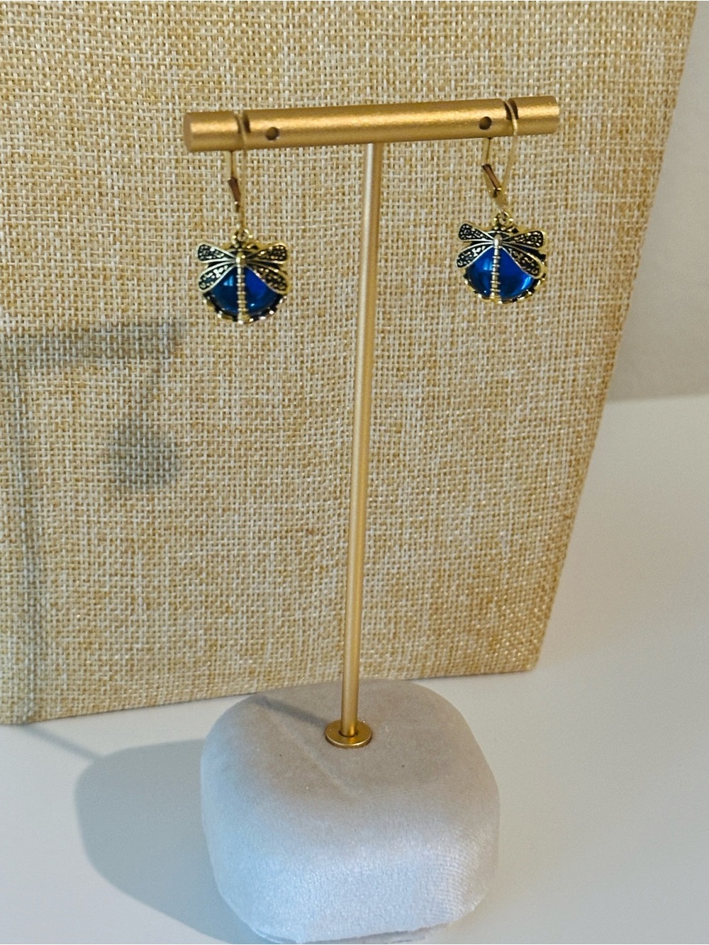 Fashion Jewelry Blue Dragonfly Dangle Earrings